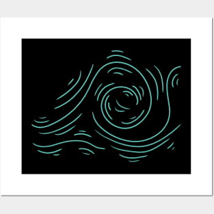 Wavy ocean fabric Posters and Art